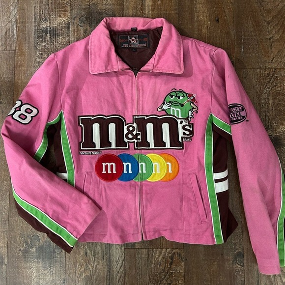 JH Design M&M's Racing Jacket Kids Large Pink Good NASCAR Nextel Cup Series - Picture 6 of 12